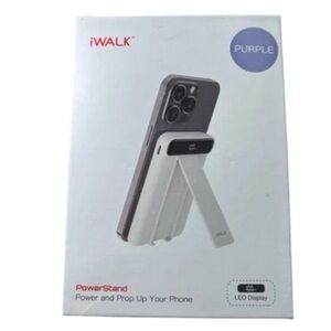 iWALK 6000mAh Magnetic Power Bank with Stand – Purple, New